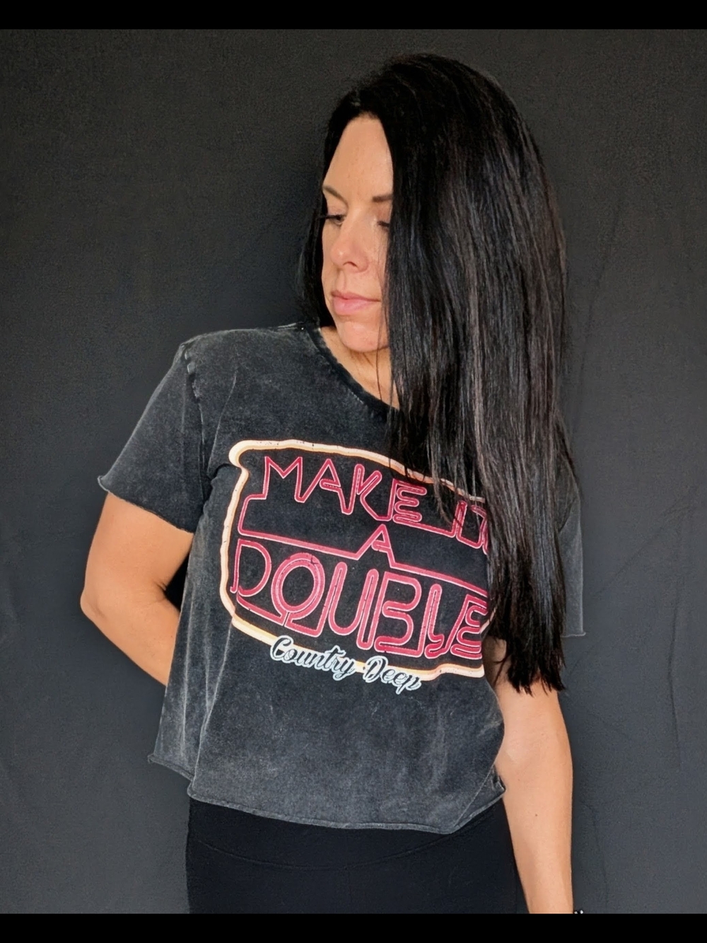 Graphic Crop Tee 'Make It A Double'